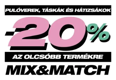 20% kedvezmény az olcsóbb pulóverre, táskára vagy hátizsákra