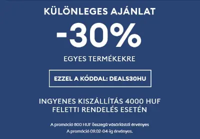 30% kedvezmény egyes termékekre