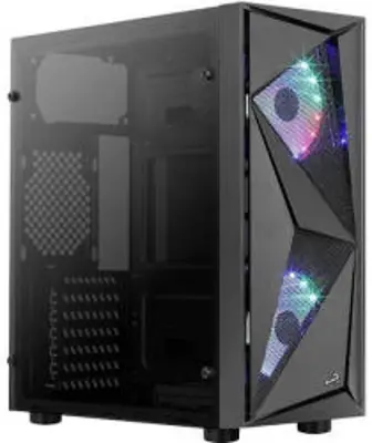 Aerocool Glider Tempered Glass számítógépház, Mid-Tower, tápegység nélkül, ATX, Fekete (GLIDER-COSMO-G)