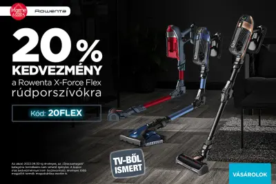 20% kedvezmény a Rowenta X-Force Flex rúdporszívókra