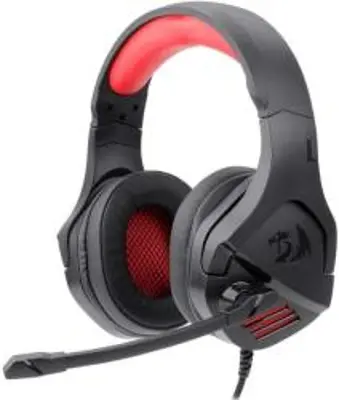 Redragon Theseus játék fejhallgató, piros világítás, 53 mm-es hangszórók, 2x3, 5 mm + USB jack (H250-BK)