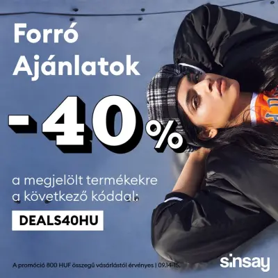 40% kedvezmény a megjelölt termékekre