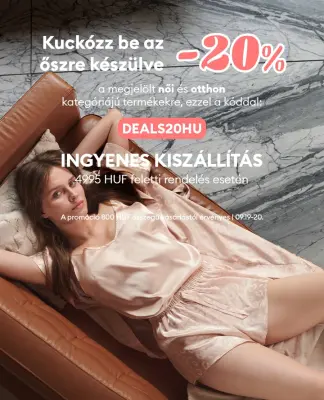 20% kedvezmény a megjelölt női és otthon kategóriájú termékekre