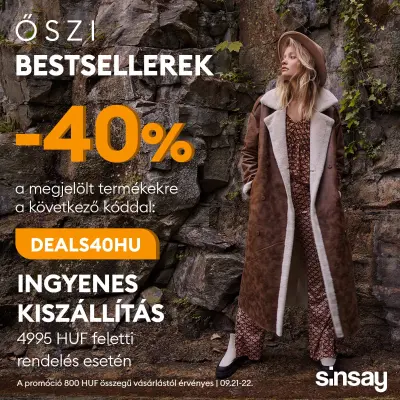 40% kedvezmény a megjelölt termékekre