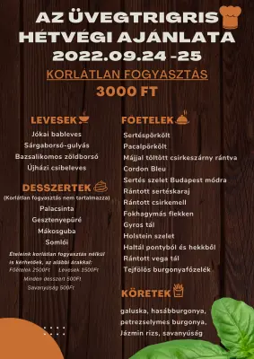 Üvegtigris étterem korlátlan fogyasztás