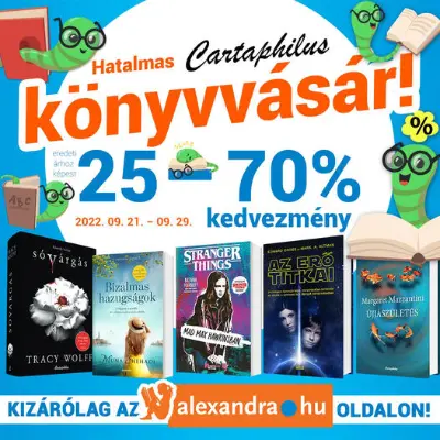 Cartaphilus könyvkiadó akció (25-70% kedvezmény)