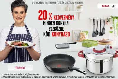 20% kedvezmény minden konyhai eszközre