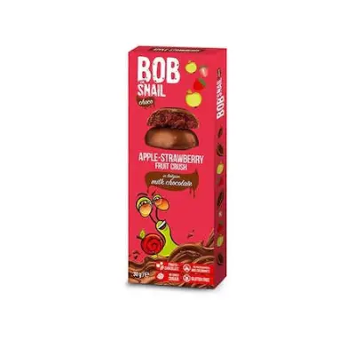 Bob-Snail Gyümölcs snack tejcsokoládéban, kétféle, 30g