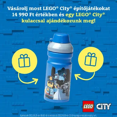 Ajándék kulacs 15 ezer Ft feletti LEGO City vásárlás mellé