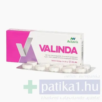 Valinda 0,06 g nyelv alatt oldódó tabletta 20 db (közeli lejárat)
