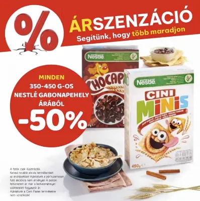 Nestlé gabonapelyhek féláron (350-450g)