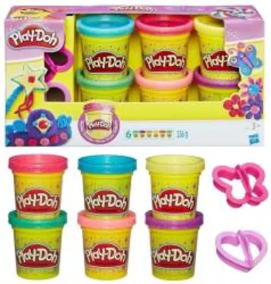 Hasbro Play-Doh: 6 tégelyes csillámos gyurmaszett (A5417EU8)