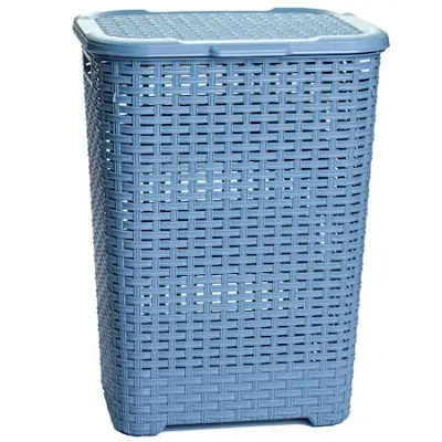 Mabadi 10952 Szennyestartó kosár rattan hatású 60L, szürke