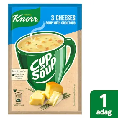 Knorr Cup a Soup 3 sajtkrémleves zsemlekockával, 10x17 g