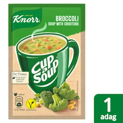 Knorr Cup a Soup brokkolikrémleves zsemlekockával, 16 g