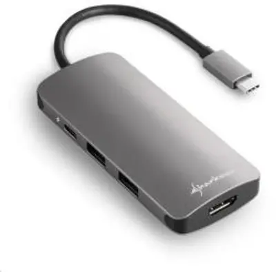 Sharkoon - USB 3.0 Type C Multiport Adapter Fekete (4044951026715)