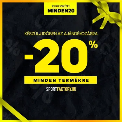 20% kedvezmény minden termékre