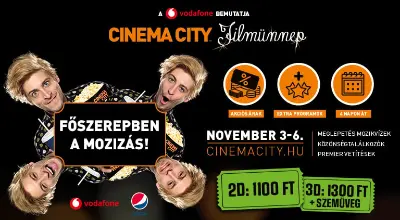 Cinema City Filmünnep November 3-tól 6-ig