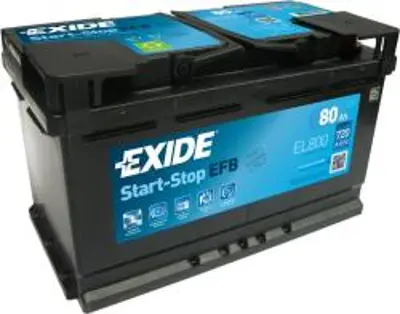 Exide 12V 80Ah Start-Stop akkumulátor EFB jobb+ EL800 720A