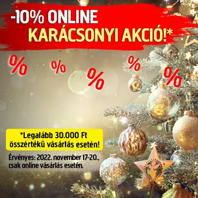 10% online karácsonyi akció 30 ezer Ft felett