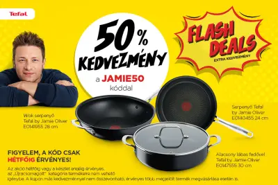 50% kedvezmény Tefal by Jamie Oliver termékekre