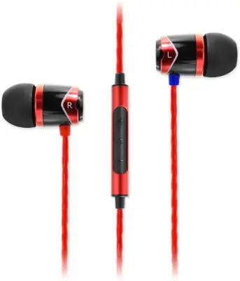 SOUNDMAGIC E10C In-Ear fülhallgató headset hangerőszabályzóval Fekete-Piros (SM-E10C-01)