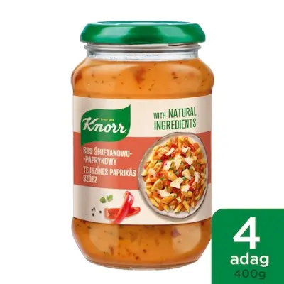 KNORR Üveges Tejszínes paprikás/gombás szósz, 5x400 g