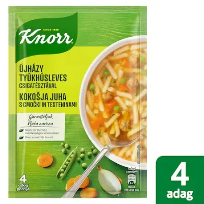 Knorr Újházy tyúkhúsleves csigatésztával, 5x67 g