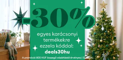 30% kedvezmény bizonyos karácsonyi termekekre