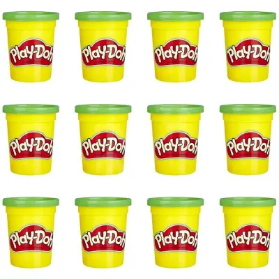 Play-Doh 12 tégelyes készlet zöld/kék/sárga gyurma