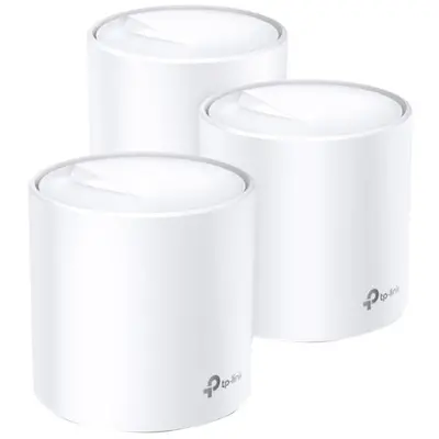 TP-LINK Deco X20(3-pack) Dual-Band Gigabit AX1800 Wi-Fi Mesh rendszer, Full Home Coverage, Fehér