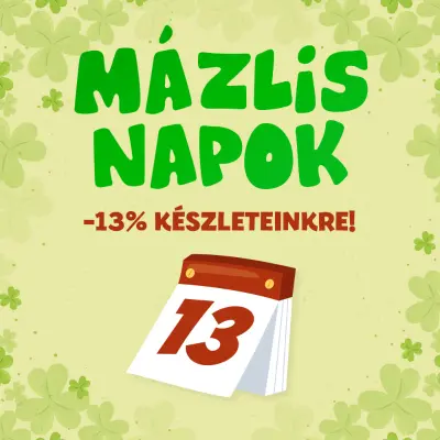 13% kedvezmény a teljes árú saját márkás termékekre