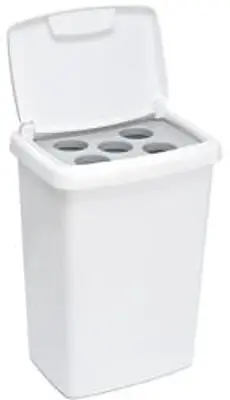 VEPA BINS Pohárgyűjtő szemetes, 50 l, műanyag, fehér (UVB051)