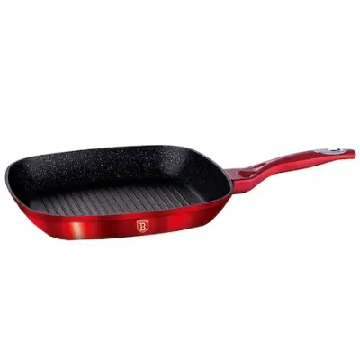 BerlingerHaus BH/1271N Grill serpenyő, 28 cm, Metallic Line Burgundy Edition