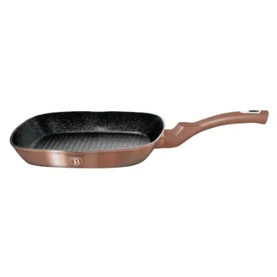 BerlingerHaus grillserpenyő, átmérője 28 x cm, alumínium anyag, márvány bevonat, ergonomikus fogantyú, RoseGold metál szín