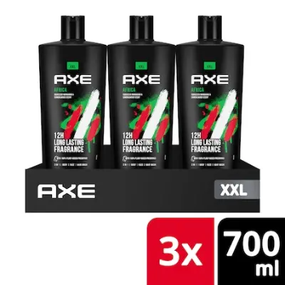 AXE Africa férfi tusfürdő, 3x700ml