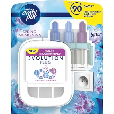 2x Ambi Pur 3Volution Elektromos légfrissítő kezdőcsomag, 20 ml, Spring Awakening