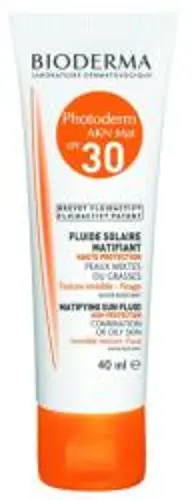 Bioderma Photoderm AKN Mat SPF 30 Mattító folyadék, napvédelemmel, vegyes és zsíros bőrre, 40 ml