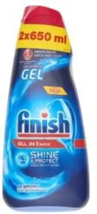 Finish All in 1 Max Shine & Protect gépi mosogatógél 2x650 ml