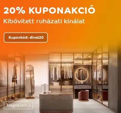 20% kedvezmény a megjelölt ruházati termékekre