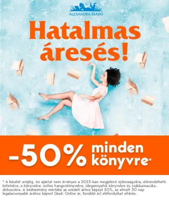 50% kedvezmény minden könyvre