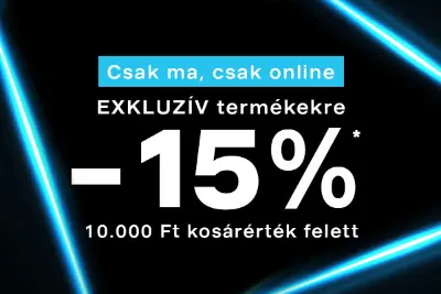 A megjelölt termékekre 15% kedvezmény 10 ezer Ft felett