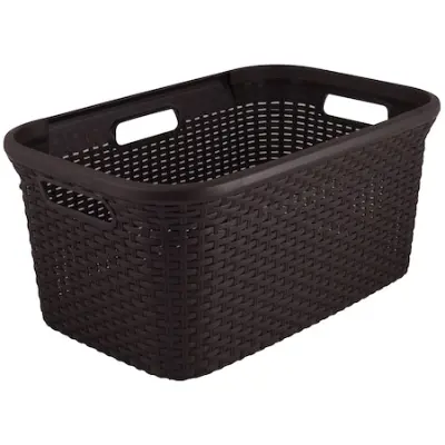 Curver Plastic multifunkcionális szennyestartó kosár, rattan utánzatú, 45 L, Barna