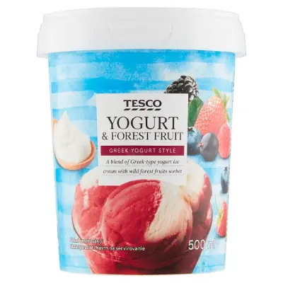 Tesco joghurt jégkrém erdei gyümölcs szorbéval 500 ml