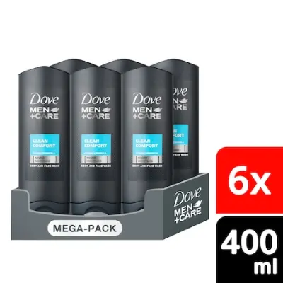 DOVE Men+Care Clean Comfort férfi tusfürdő, 6x400 ml