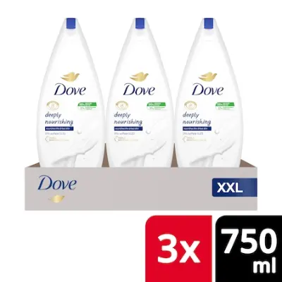 DOVE Deeply Nourishing krémtusfürdő, 3x750 ml