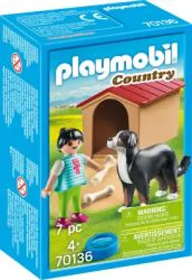 Playmobil Kislány kutyával és kutyaházzal 70136