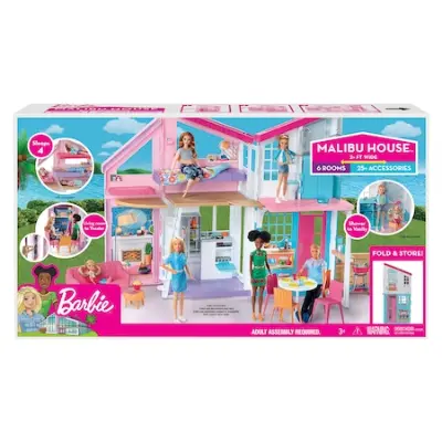 Barbie játékkészlet - Malibu House, 25 kiegészítővel