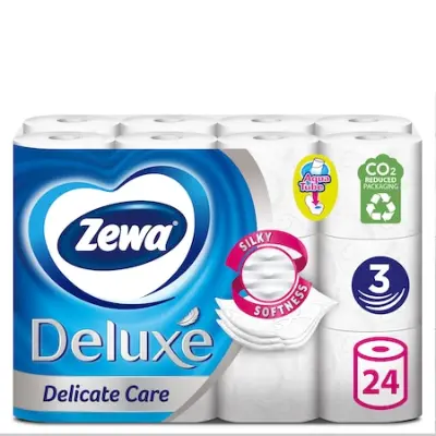 Zewa Deluxe 3 rétegű toalettpapír, Delicate Care 3x24 tekercs, többféle