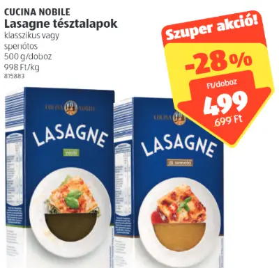 Lasagne tészta